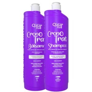 Kit Bálsamo Cronotrat 1L - Qatar Hair: Nutrição e Maciez Diária para Seus Fios