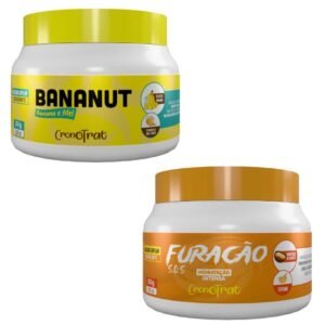 KIT MÁSCARA BANANUT 250g + MÁSCARA S.O.S FURACÃO 250g - HIDRATAÇÃO PROFUNDA E REPOSIÇÃO DE MASSA | TRÓIA HAIR